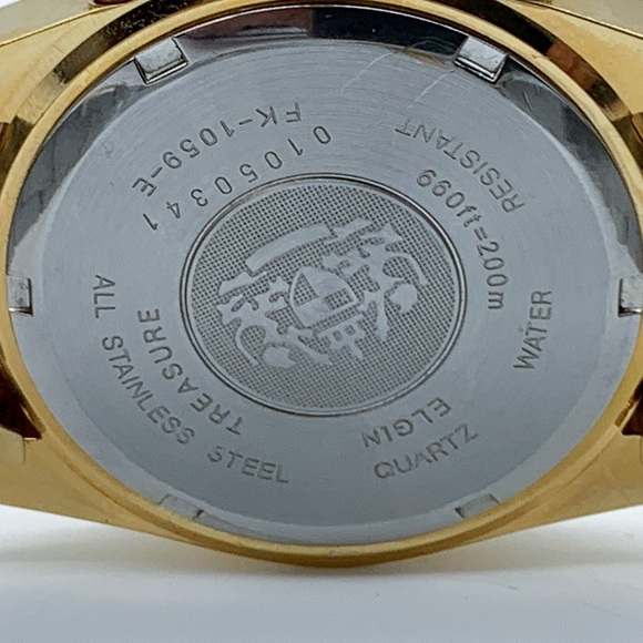 Elgin FK-1059 E Deluxe Chronograph Gold-Plated Men's Watch - Picture 9 of 11